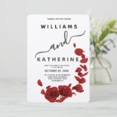 Red Rose Love Faire-part de mariage (Debout devant)