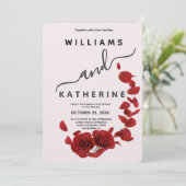 Red Rose Love Faire-part de mariage (Debout devant)