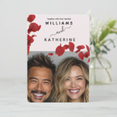 Red Rose Love Faire-part de mariage (Debout devant)