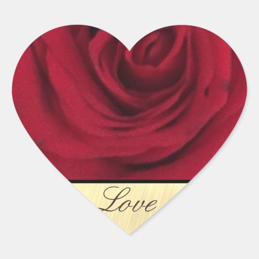 Red Rose Love Hart Sticker (Voorkant)
