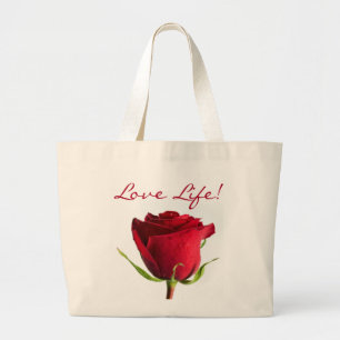 Red Rose Love Life Canvas Jumbo Canvas tas