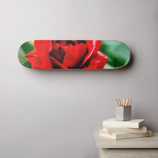 Red Rose Love Skateboard (Muurkunst (Horizontaal))
