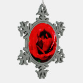Red Rose Love Tin Sneeuwvlok Ornament (Links)
