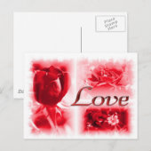 Red Rose Love Trio Briefkaart (Voorkant / Achterkant)