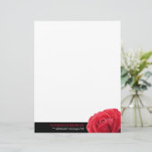 Red Rose met zwarte accent Persoonlijk Briefhoofd (Staand voorkant)