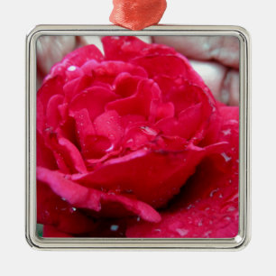 Red Rose Metalen Ornament