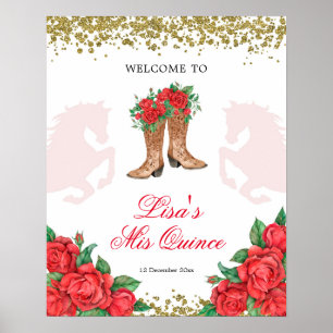 Red Rose Mexicaine Mis Quince Affiche de bienvenue