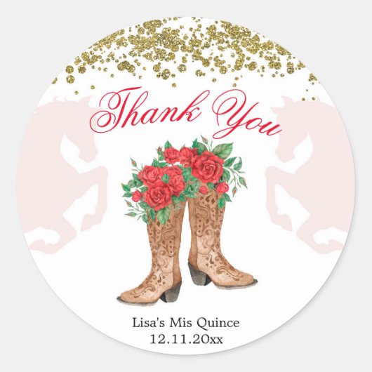 Red Rose Mexican Mis Quince Sticker (Voorkant)