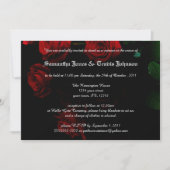 Red Rose Modern Gothic Wedding Invitations Kaart (Voorkant)
