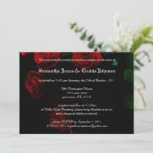 Red Rose Modern Gothic Wedding Invitations Kaart (Staand voorkant)