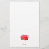 Red Rose Monogram Elegant Stationery Paper Briefpapier (Achterkant)