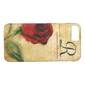 Red Rose Monogram iPhone 8/7 hoesje (Achterkant (Horizontaal))