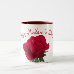 Red rose - Mother's day Tweekleurige Koffiemok