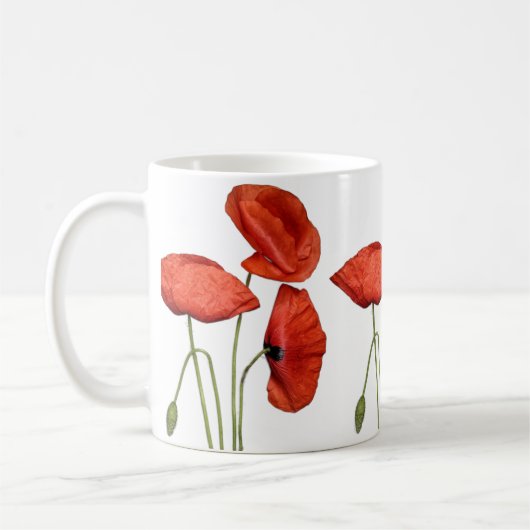 „Red Rose Mug – Elegant Floral Coffee Cup“ (Gauche)
