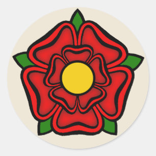 Red Rose of Lancaster, England Emblem of Royalty Ronde Sticker