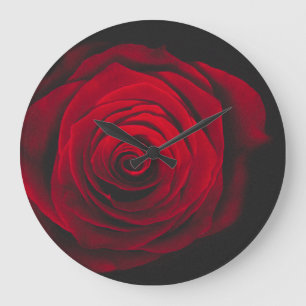 Red rose on black background vintage effect grote klok