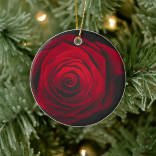 Red rose on black background vintage effect keramisch ornament