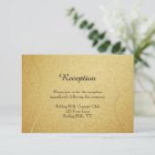 Red Rose on Gold Wedding Reception Insert Informatiekaartje (Staand voorkant)