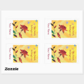Red Rose on Yellow Rechthoekige Sticker (Vel)
