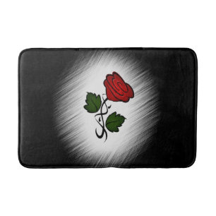 Red Rose op Black Badmat
