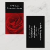 Red Rose op Black Visitekaartje (Voorkant / Achterkant)