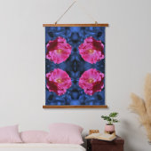 Red Rose op Blue Tint Abstracte ventilator Hangend Wandkleed (Slaapkamer)