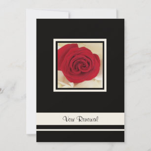 Red Rose op Cream Roos Petals Vow Vernieuwing Kaart