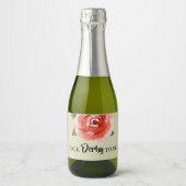 Red Rose op Limoen Derby Mini Mousserende Wijnlabe Sparkling Wijnetiket (Voorkant)