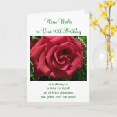 Red Rose op maat 90th Birthday Kaart (Gele Bloem)