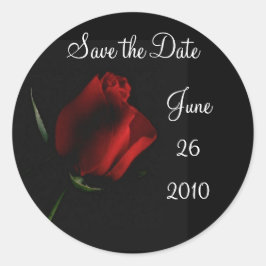 Red Rose op zwart-pas het aan Ronde Sticker