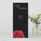 Red Rose op zwarte programmakaart Programma (Staand voorkant)