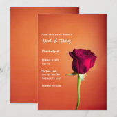 Red Rose Oranje Sunset Romantic Wedding Kaart (Voorkant / Achterkant)