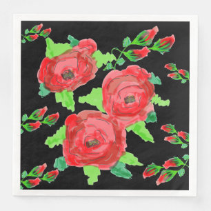 Red Rose Paper Napkins Servet
