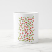 Red Rose Pattern Extra Grote Beker (Voorkant)