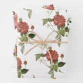 Red Rose Pattern Inpakpapier Vel (In situ)