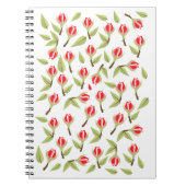 Red Rose Pattern Notitieboek (Voorkant)