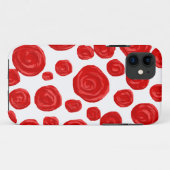Red Rose Pattern op White. Case-Mate iPhone Case (Achterkant (horizontaal))
