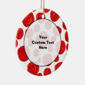 Red Rose Pattern op White. Keramisch Ornament (Rechts)