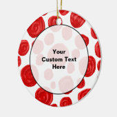 Red Rose Pattern op White. Keramisch Ornament (Links)