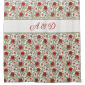 Red Rose Personalized Douchegordijn (Voorkant)