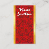 Red Rose Personalized QR Code Earling Display Kaar Visitekaartje (Voorkant)