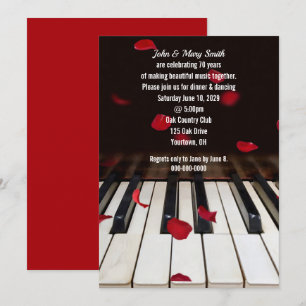 Red Rose Petals op het 70ste Jubileum van Piano Kaart