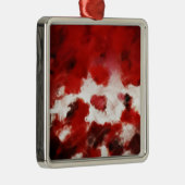 Red Rose Petals Schilderen KunstOrnamenten Metalen Ornament (Rechts)