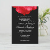 RED Rose Petals Wedding Invitation V02 Kaart (Staand voorkant)