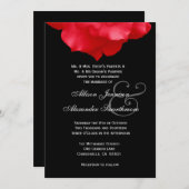 RED Rose Petals Wedding Invitation V02 Kaart (Voorkant / Achterkant)