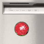 Red Rose Photo Round Magnet Magneet (Insitu (Vaatwasser))