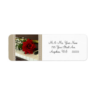 Red Rose Piano Retourner l'adresse Étiquettes cade