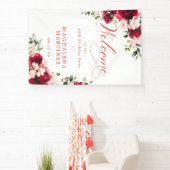 Red Rose Pink Peony 45th Birthday Welcome Spandoek (Insitu)
