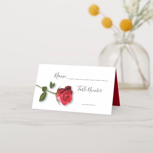 Red Rose Place Card (Voorkant)