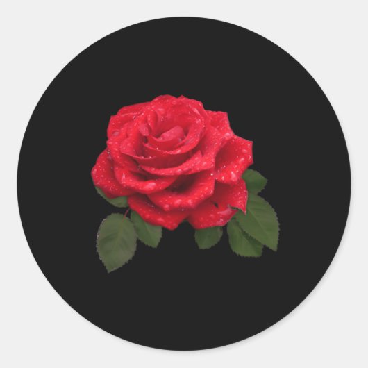 Red Rose Pocket Ronde Sticker (Voorkant)